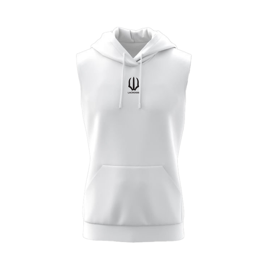 Wolf Athletics - Unisex Performance No Sleeve Hooded Sweatshirt White