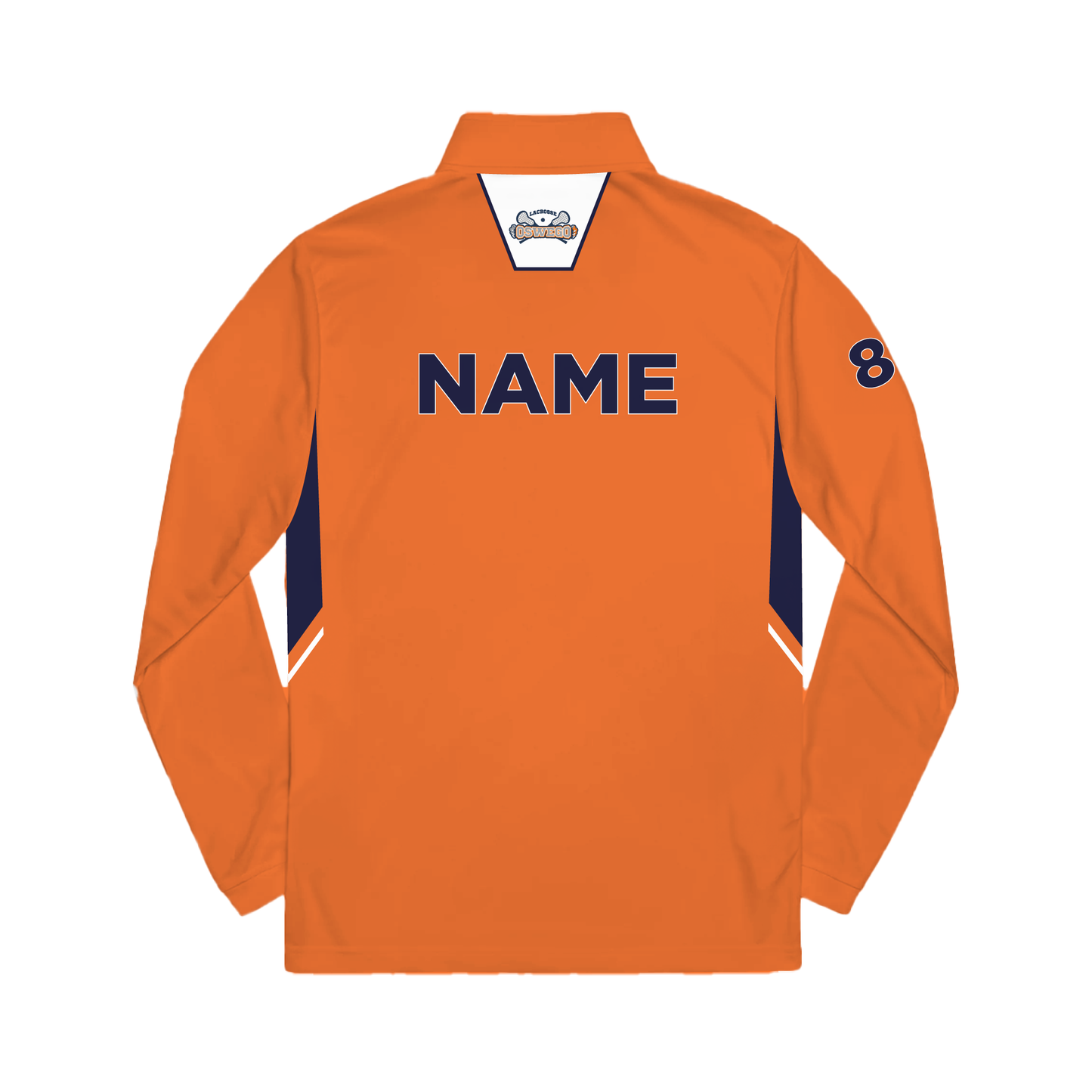 Oswego Lax - CUSTOM Quarter Zip Pullover Sweatshirt Orange